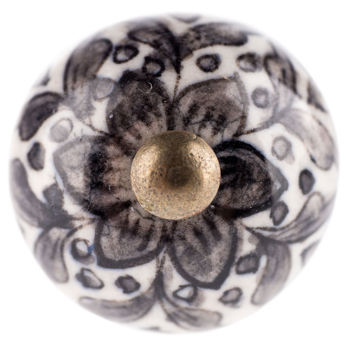 White & Gray Floral Knob Hobby Lobby 748301
